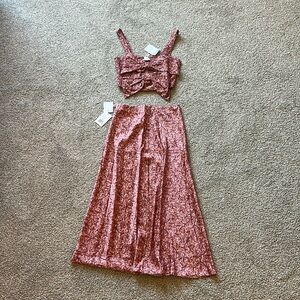 Brand new Cami NYC Siana Cropped Camisole Cordial Pansy 2-piece dress.